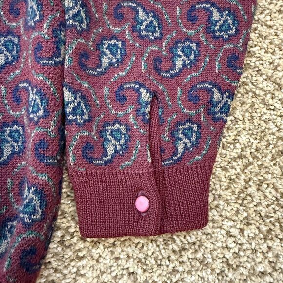 James River Traders Vintage 100% Virgin Wool Paisley Sweater 90s Dad Sz L EUC - Picture 5 of 10